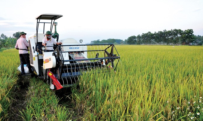 Cơ giới hóa sản xuất nông nghiệp ở tỉnh Vĩnh Phúc. Ảnh: Nhật Minh.