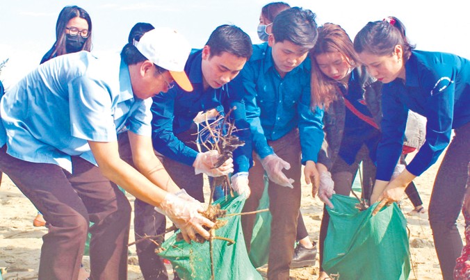 Hưởng ứng Tháng Thanh niên, hàng nghìn bạn trẻ ra quân làm sạch môi trường bờ biển.