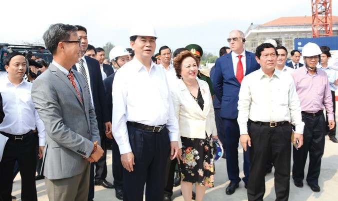 Chủ tịch nước kiểm tra tiến độ công trình Sheraton Ðà Nẵng.