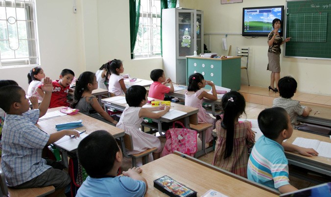 Học sinh trong giờ học bài tại Trường tiểu học Đoàn Thị Điểm - Hà Nội. Ảnh: Ngọc Châu.
