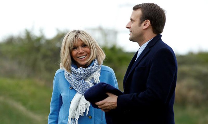 Tân tổng thống Pháp Macron và phu nhân