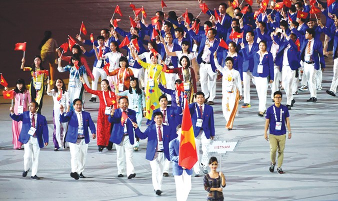 Đoàn thể thao Việt Nam tại SEA Games năm 2015 ở Singapore. Ảnh: NQT.