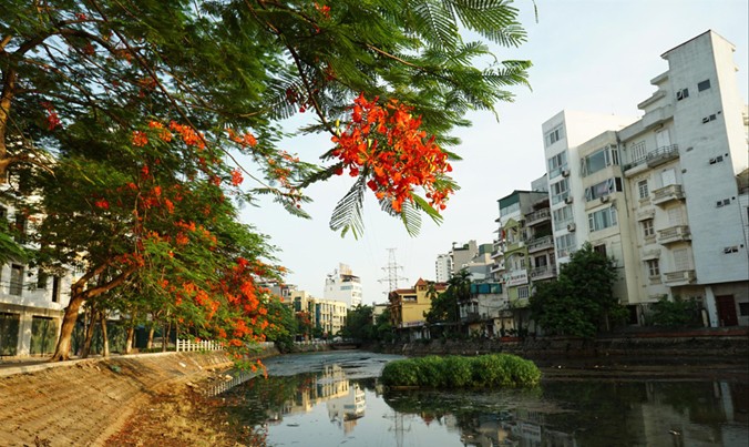 Thành phố Hà Nội coi giải cứu sông ô nhiễm là nhiệm vụ trọng tâm trong giai đoạn 2017 - 2020. Ảnh: Hà Thành.