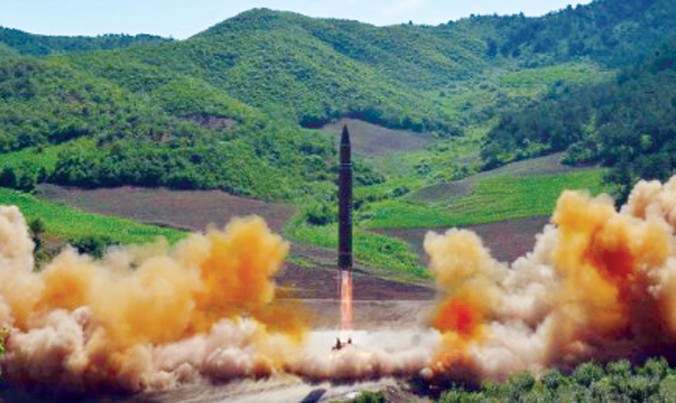 Triều Tiên thử tên lửa. Ảnh: KCNA.