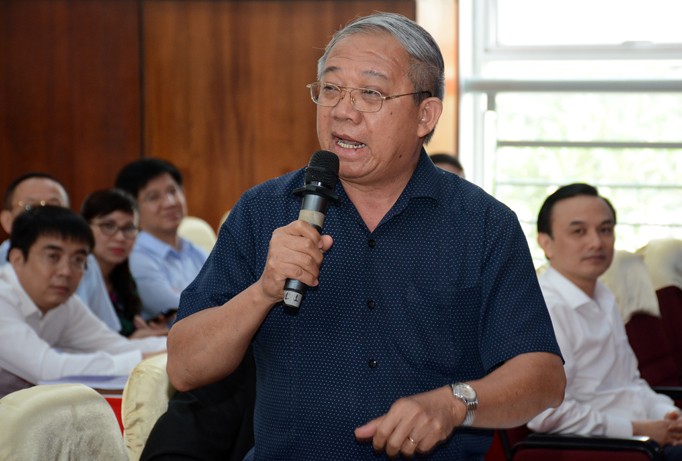 GS Trần Văn Nhung, nguyên Thứ trưởng Bộ GD&ĐT phát biểu tại hội nghị. Ảnh: NH.
