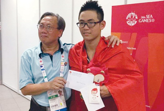 Lâm Quang Nhật hiện giữ kỷ lục SEA Games nội dung 1.500 m tự do và anh tiếp tục được tranh tài ở cự ly sở trường. Ảnh: Hoàng Nguyên.