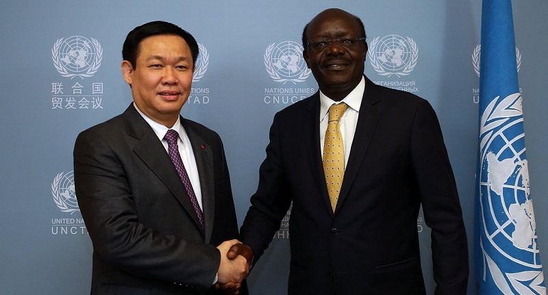 Phó Thủ tướng Vương Đình Huệ làm việc với Tổng Thư ký Hội nghị Liên Hợp Quốc về Thương mại và Phát triển (UNCTAD) Mukhisa Kituyi