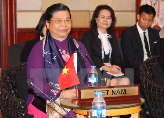 Phó Chủ tịch thường trực Quốc hội Tòng Thị Phóng dự hội nghị AIPA-38. (Ảnh: TTXVN phát)