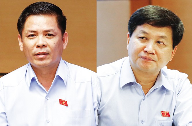 Ông Nguyễn Văn Thể (trái) và ông Lê Minh Khái. Ảnh: Như Ý.