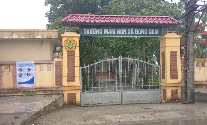 Trường mầm non xã Đông Nam, huyện Đông Sơn (Thanh Hóa) - nơi xảy ra vụ việc giáo viên, nhân viên hợp đồng đang bị nợ lương. Ảnh: Hoàng Lam.