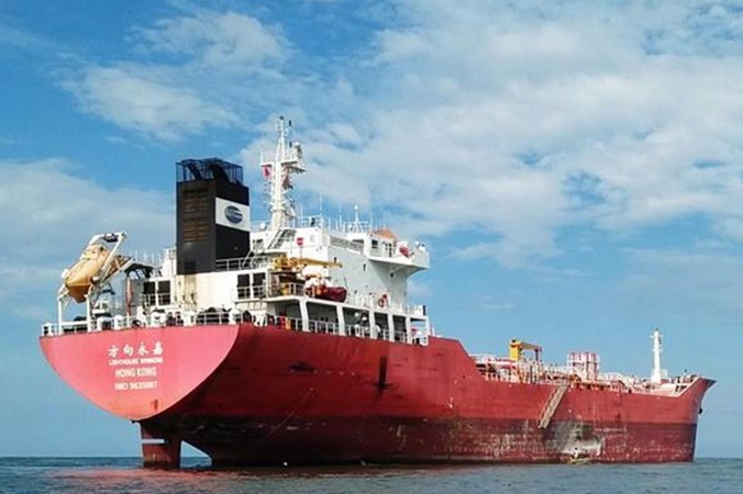 Hình ảnh tàu Lighthouse Winmore vừa bị Hàn Quốc tố chuyển dầu cho tàu Triều Tiên. Ảnh: marinetraffic.com.