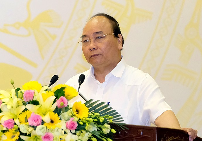Thủ tướng Nguyễn Xuân Phúc phát biểu tại Hội nghị giải quyết khiếu nại, tố cáo. Ảnh: N.H.