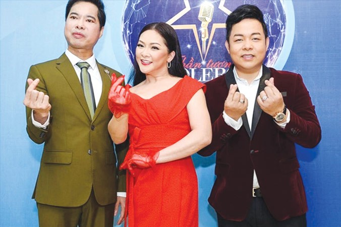 Ba ngôi sao bolero là Ngọc Sơn, Như Quỳnh và Quang Lê trong chương trình “Thần tượng bolero”.