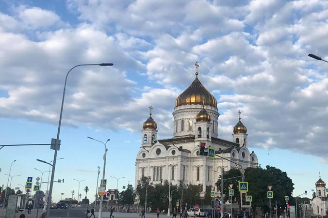 Nhà thờ Chúa cứu thế ở thủ đô Moscow, Nga. Moscow đã thu hút 2,7 triệu khách nước ngoài trong thời gian diễn ra World cup 2018 Ảnh: N.P.