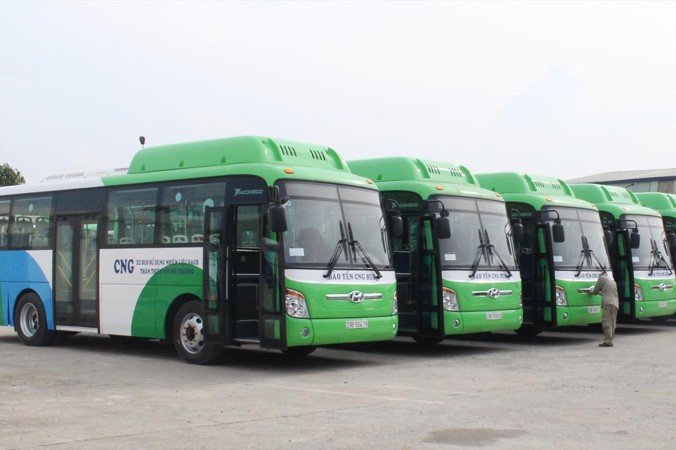 Xe buýt dùng CNG đã được Cty Bảo Yến nhập về để chuẩn bị vận hành.