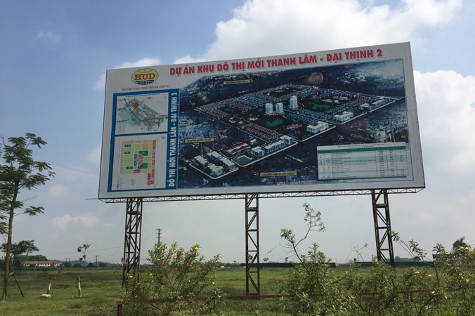 Dự án Khu đô thị mới Thanh Lâm-Ðại Thịnh 2, một trong nhiều dự án bỏ hoang trên địa bàn huyện Mê Linh (Hà Nội). Ảnh: Trường Phong.