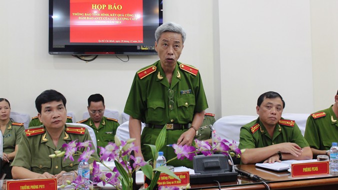 Thiếu tướng Phan Anh Minh thông báo tình hình an ninh trật tự trên địa bàn TPHCM
