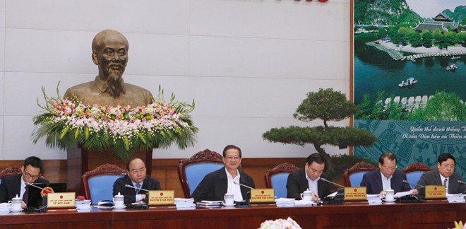  Thủ tướng Nguyễn Tấn Dũng chủ trì phiên họp Chính phủ thường kỳ. Ảnh: Thống Nhất