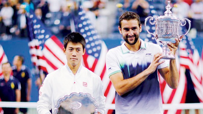  Kei Nishikori (trái) và Marin Cilic là những cây vợt triển vọng hàng đầu trong năm 2015. Ảnh: Getty Images