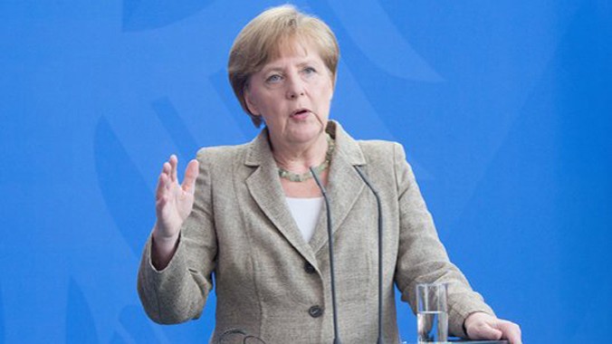 Thủ tướng Đức Angela Merkel đang thảo luận việc điều tra gián điệp Mỹ tại Đức hôm 10/7/2014. Ảnh: EPA