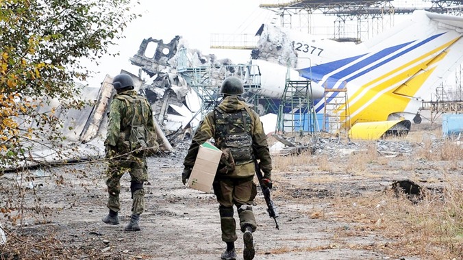 Giao tranh ác liệt kéo dài tại sân bay Donetsk. Ảnh: Getty Images