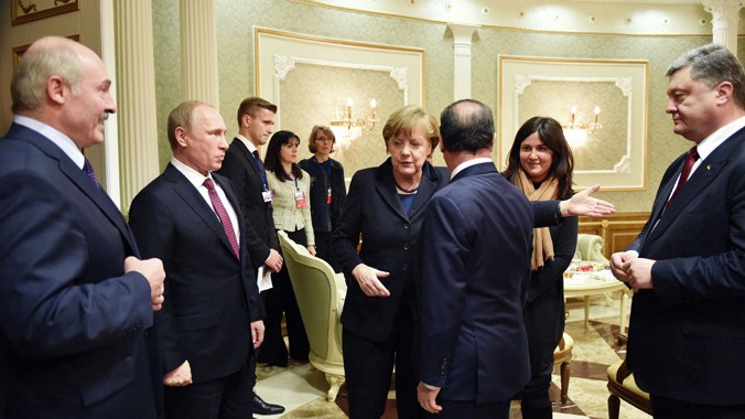 Lãnh đạo Nga, Ukraine, Đức, Pháp đạt thỏa thuận hòa bình sau cuộc đàm phán marathon kéo dài 16 giờ. Ảnh: Getty Images