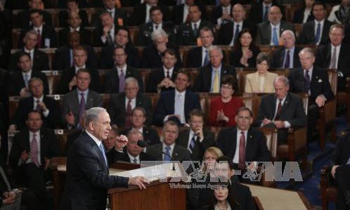 Thủ tướng Israel Benjamin Netanyahu phát biểu tại lưỡng viện Quốc hội Mỹ