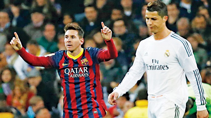 Messi thăng hoa cả trong lẫn ngoài sân cỏ trong khi Ronaldo gặp khó khăn cả ở sự nghiệp lẫn cuộc sống. Ảnh: Getty Images