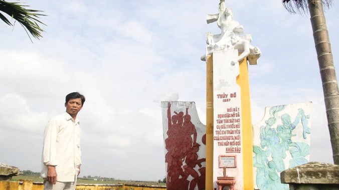 Anh Nguyễn Quốc Tuấn, người bước ra từ cuộc thảm sát bên đài tưởng niệm thôn Thủy Bồ (Điện Thọ, huyện Điện Bàn, Quảng Nam) Ảnh: Thanh Trần