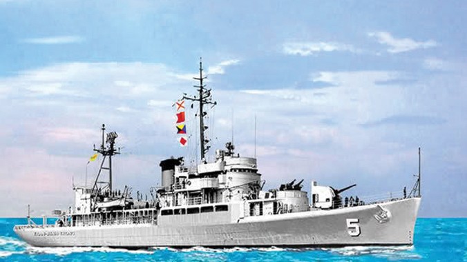 Tàu HQ 5 - Trần Bình Trọng, con tàu mà Thượng sĩ Nguyễn Phú Hảo đã hoạt động khi tử trận ở Hoàng Sa. Ảnh: Tư liệu