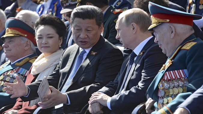 Chủ tịch Trung Quốc Tập Cận Bình là khách mời danh dự của Tổng thống Nga Vladimir Putin trong lễ kỷ niệm 70 năm Chiến thắng phát xít hôm 9/5. Ảnh: SCMP