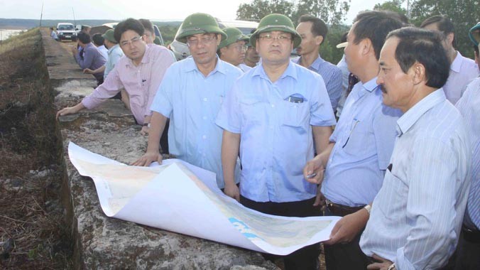 Phó Thủ tướng Hoàng Trung Hải kiểm tra hồ thủy lợi Trúc Kinh, Quảng Trị