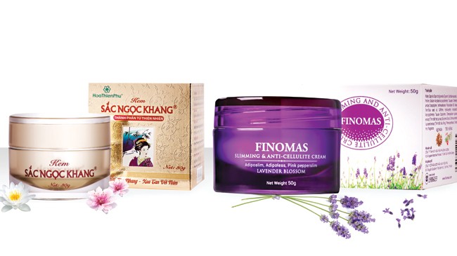 Kem Sắc Ngọc Khang và kem FINOMAS - mỹ phẩm chính hiệu của Công ty Cổ phần Dược phẩm Hoa Thiên Phú