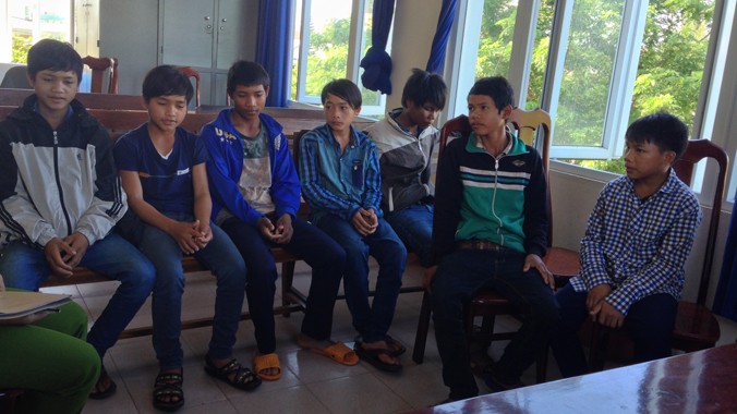 7 lao động trẻ em được công an tỉnh Quảng Nam đưa trở lại quê. Ảnh: CTV