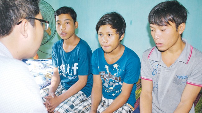Ba thanh thiếu niên tại Trung tâm công tác xã hội Quảng Nam