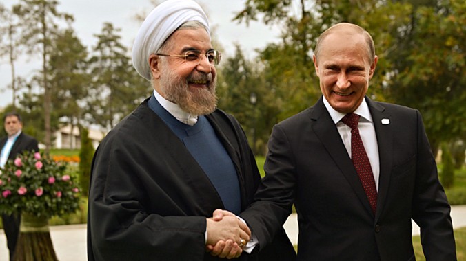 Tổng thống Nga Vladimir Putin và Tổng thống Iran Hassan Rouhani. Ảnh: Getty Images