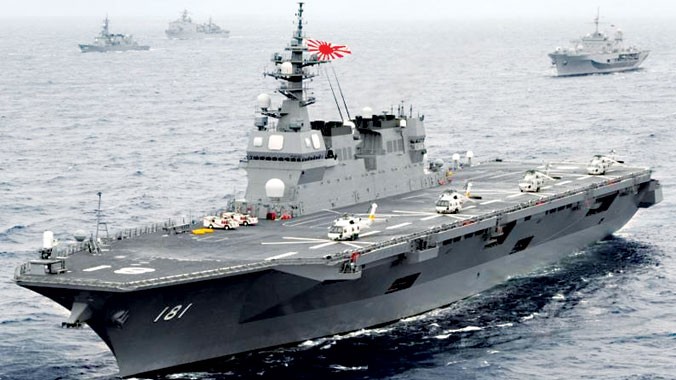 Tàu chiến Nhật Bản trong một cuộc tập trận. Ảnh: Getty Images