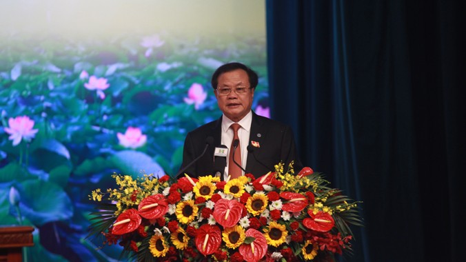 Bí thư Thành ủy Hà Nội Phạm Quang Nghị phát biểu tại phiên trù bị chiều 31/10.