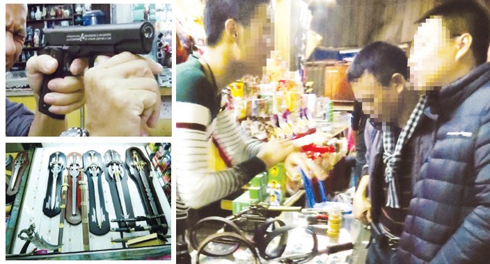 Phóng viên Tiền Phong tìm hiểu chợ vũ khí Hà Khẩu (tỉnh Vân Nam, Trung Quốc) giáp Lào Cai. Ảnh: Hồng Vĩnh
