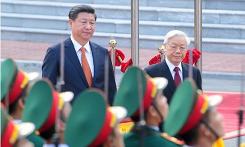 Tổng Bí thư Nguyễn Phú Trọng tiếp đón Tổng Bí thư, Chủ tịch Trung Quốc Tập Cận Bình.