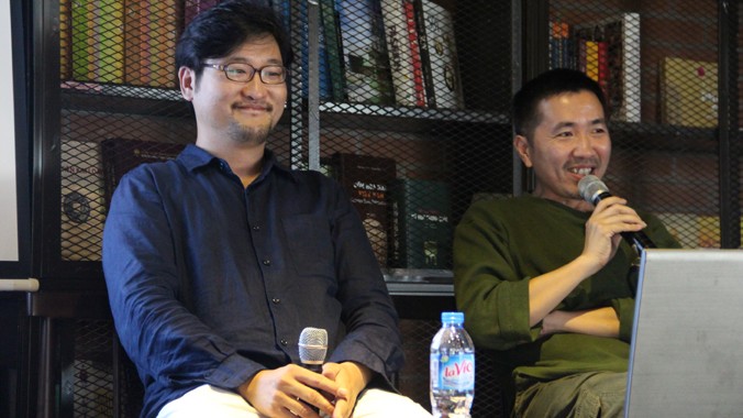 Các nghệ sỹ Yun Woo Choi (trái) và Trần Trọng Vũ.