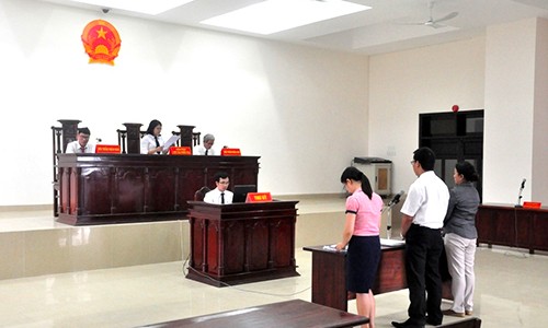 Đại diện gia đình Lê Tuấn Anh trong phiên toà ngày 26/11. Ảnh: Vnexpress