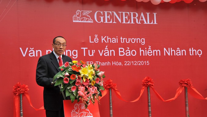 Ông Chung Bá Phương Tổng giám đốc Generali phát biểu tại Lễ khai trương.