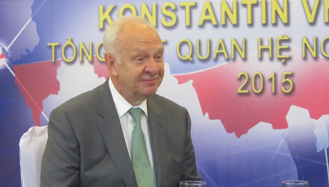 Đại sứ Nga tại Việt Nam Konstantin Vnukov nói rằng, quan hệ Việt - Nga đang khẳng định tính chất toàn diện và phát triển thực tế theo tất cả các hướng. Ảnh: Trúc Quỳnh