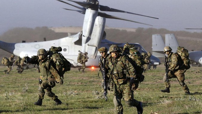 Quân đội Nhật Bản tập trận. Ảnh: Getty Images