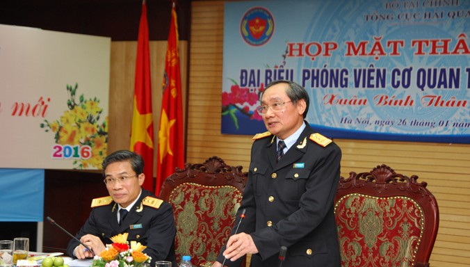 Tổng cục trưởng Tổng cục Hải quan Nguyễn Ngọc Túc phát biểu tại buổi gặp mặt báo chí ngày 26/. Ảnh: Hồng Phúc