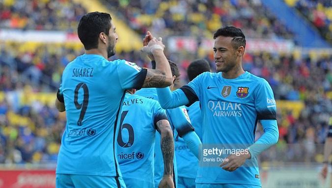 Bộ đôi Suarez-Naymar lập công giúp Barca giữ chắc ngôi đầu. Ảnh: GETTY IMAGES