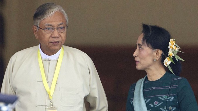 Tân Tổng thống Myanmar Htin Kyaw là bạn thân của bà Aung San Suu Kyi. Ảnh: Washington Post