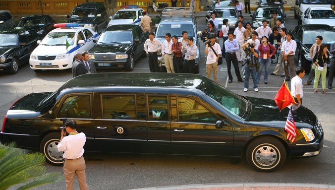 Xe ô tô của Tổng thống Mỹ. Ảnh: Hồng Vĩnh