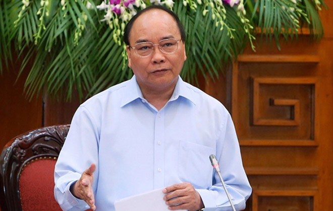 Thủ tướng Nguyễn Xuân Phúc phát biểu kết luận tại buổi làm việc với lãnh đạo chủ chốt tỉnh Trà Vinh. Ảnh: TTXVN